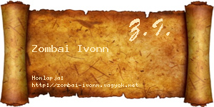 Zombai Ivonn névjegykártya